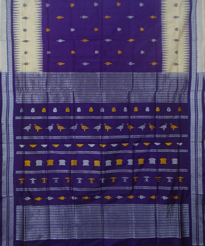 Violet Beige handwoven silk dongoria saree