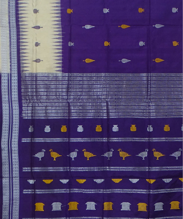 Violet Beige handwoven silk dongoria saree