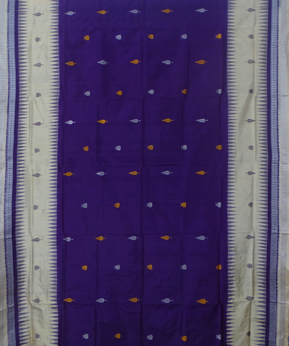 Violet Beige handwoven silk dongoria saree
