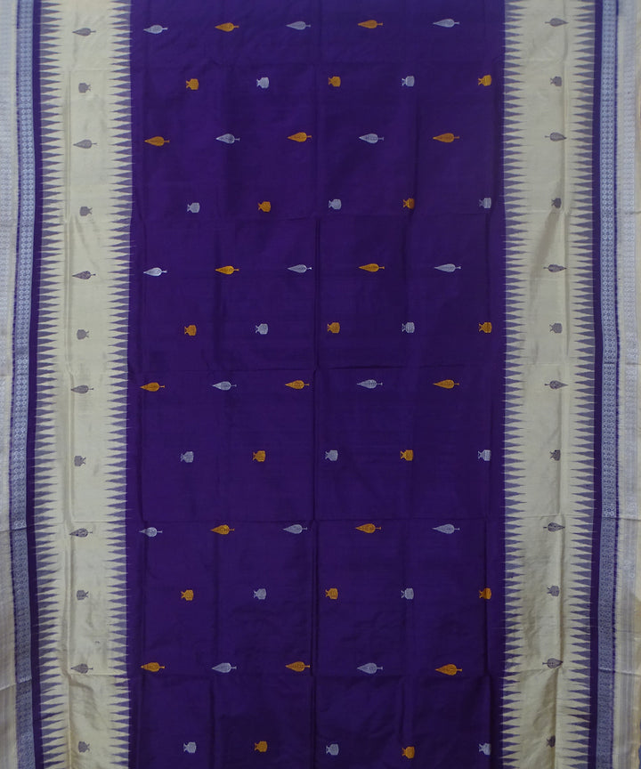 Violet Beige handwoven silk dongoria saree