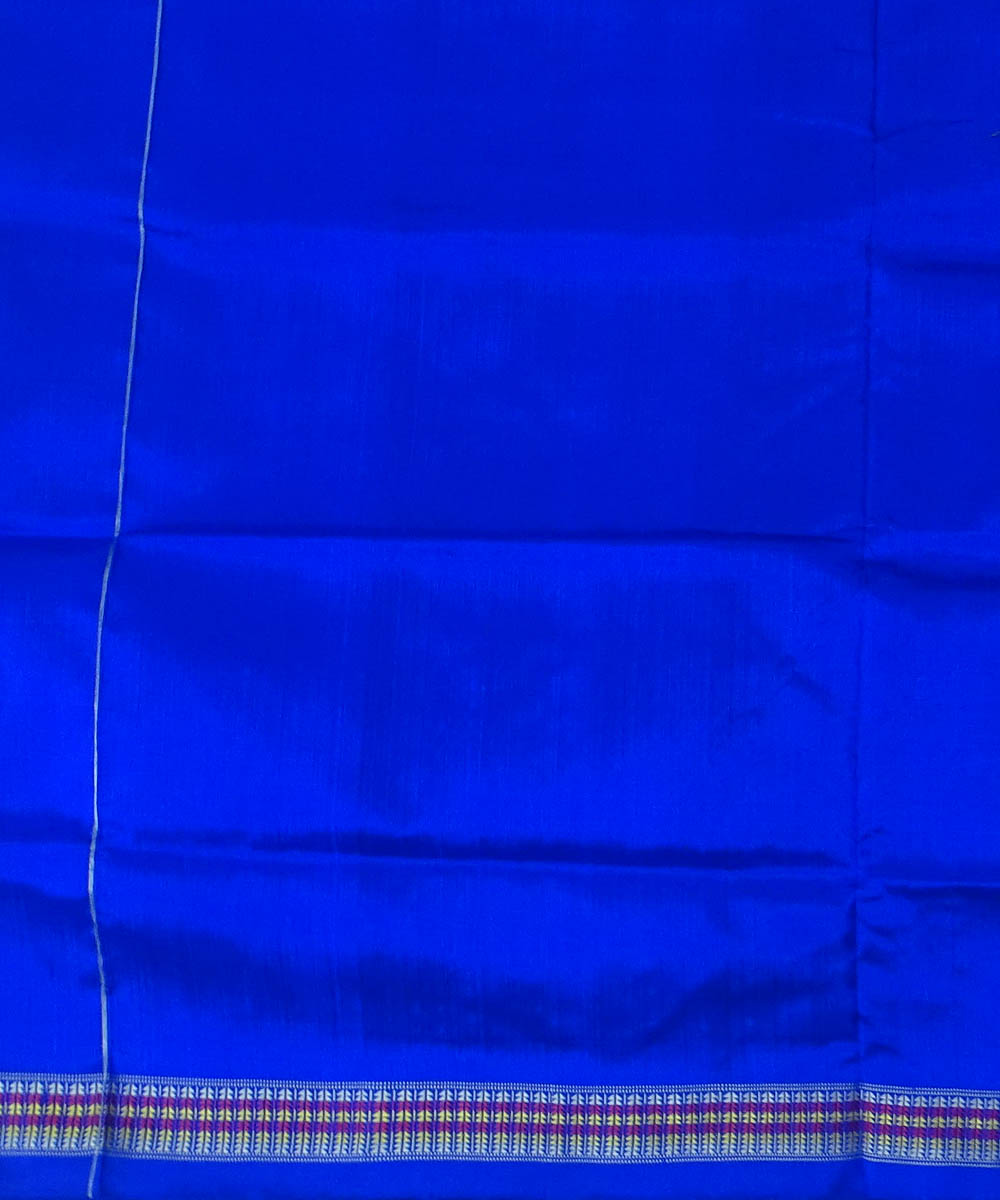 Brown blue handwoven silk dongoria saree