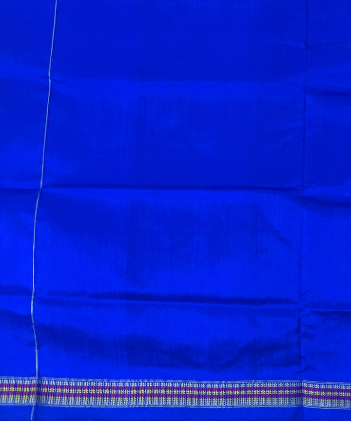 Brown blue handwoven silk dongoria saree