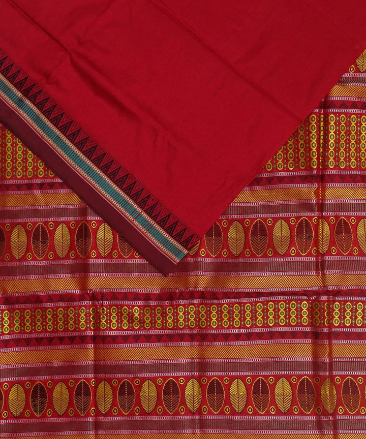 Red handloom silk dongoria saree