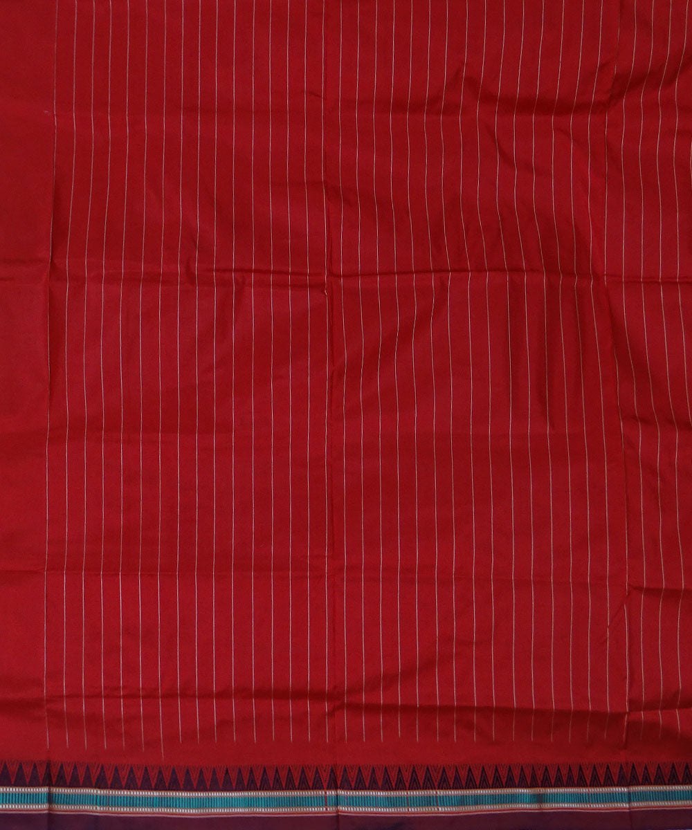 Red handloom silk dongoria saree