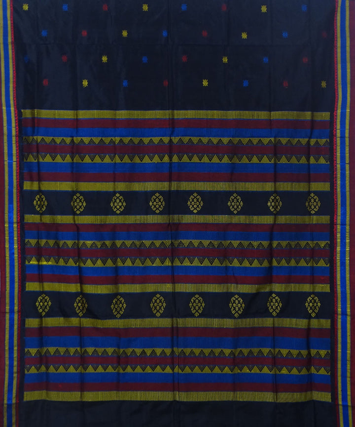 Black handloom silk dongoria saree