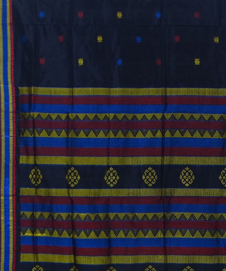 Black handloom silk dongoria saree