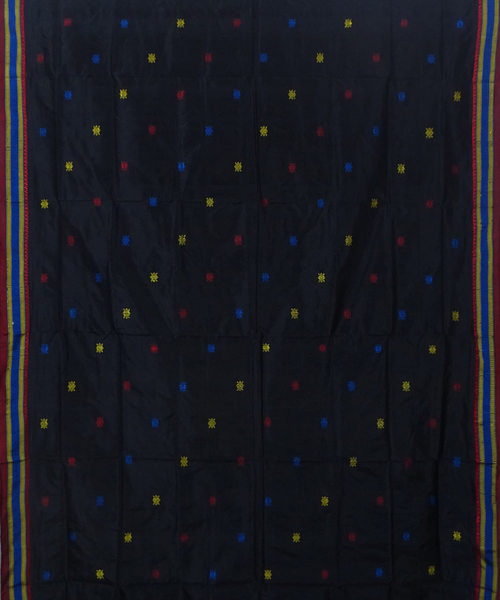 Black handloom silk dongoria saree
