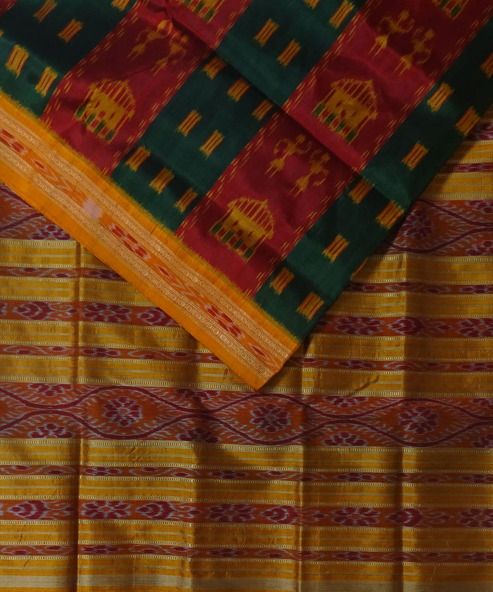 Multicolour handwoven silk khandua saree