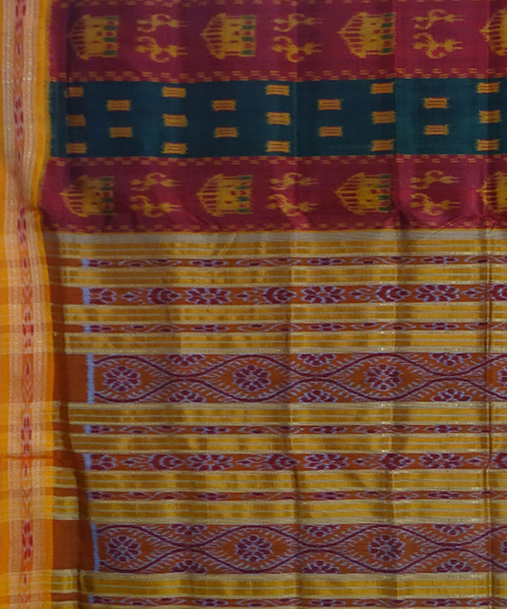 Multicolour handwoven silk khandua saree