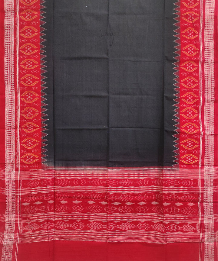 Black maroon handwoven cotton sambalpuri dupatta