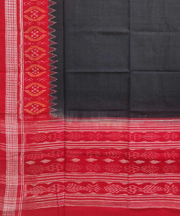 Black maroon handwoven cotton sambalpuri dupatta