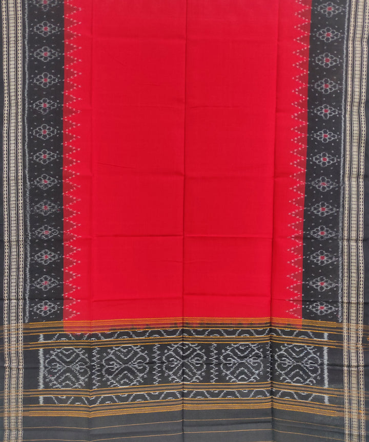 Red black cotton handwoven sambalpuri dupatta
