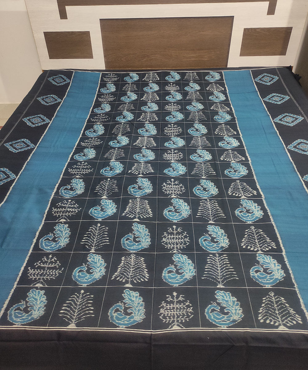 Black blue handloom sambalpuri cotton bedsheet