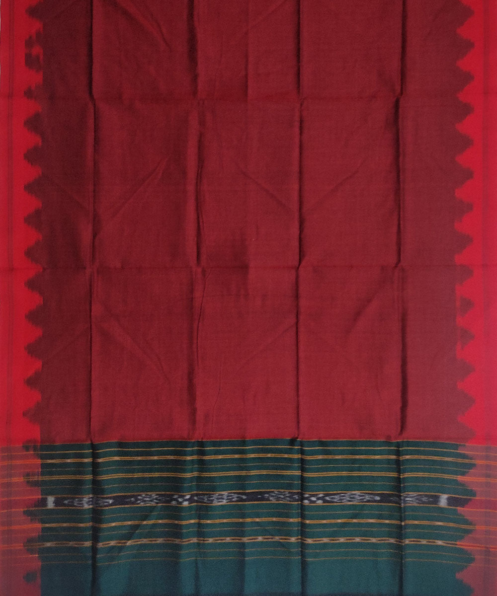 3pc Green maroon handwoven cotton sambalpuri dress material