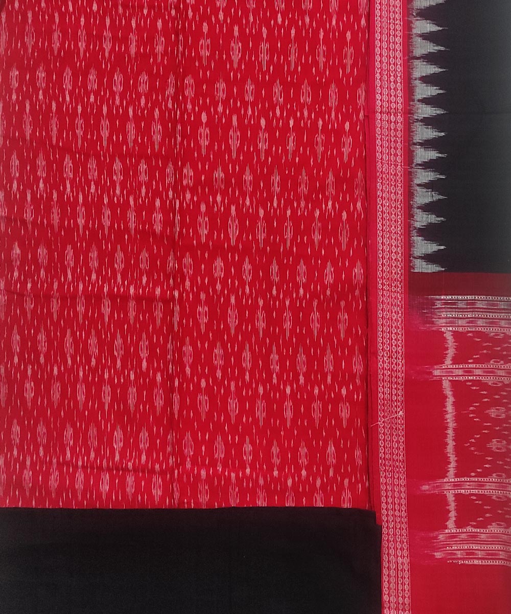 red colour dress material Red Colour Tribal Design Sambalpuri Handloom Cotton Dress Material