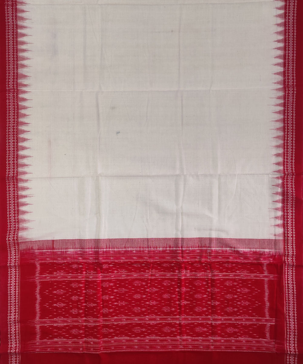 3pc Red white handwoven cotton sambalpuri dress material