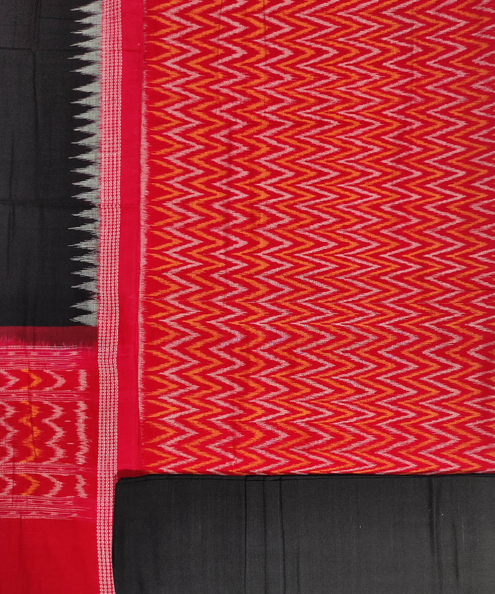 3pc Red black handwoven cotton sambalpuri dress material