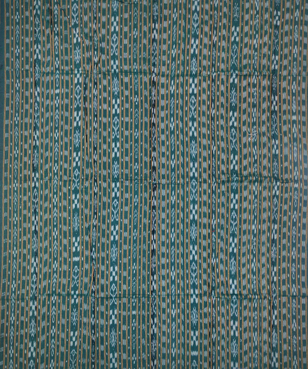 Dark green grey handwoven cotton sambalpuri ikat dress material