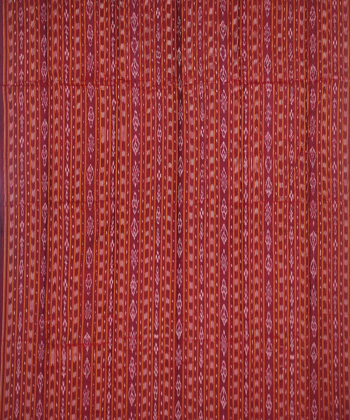 Red grey handwoven cotton sambalpuri ikat dress material