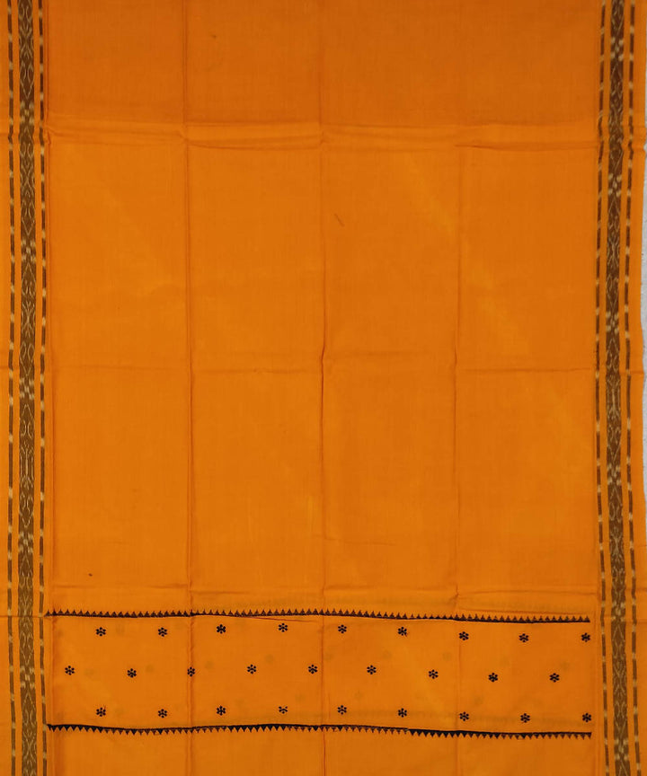 3pc Black yellow handwoven cotton sambalpuri ikat dress material