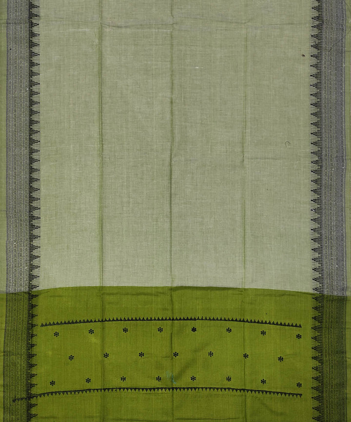 3pc Light green grey handwoven cotton sambalpuri ikat dress material