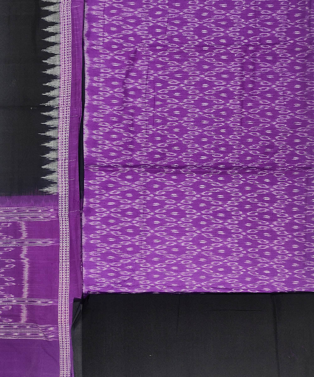 3pc Purple black handwoven sambalpuri ikat cotton dress material