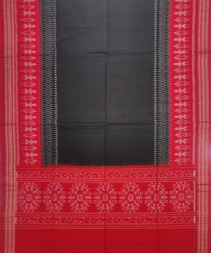 3pc Red black handloom cotton sambalpuri ikat dress material set