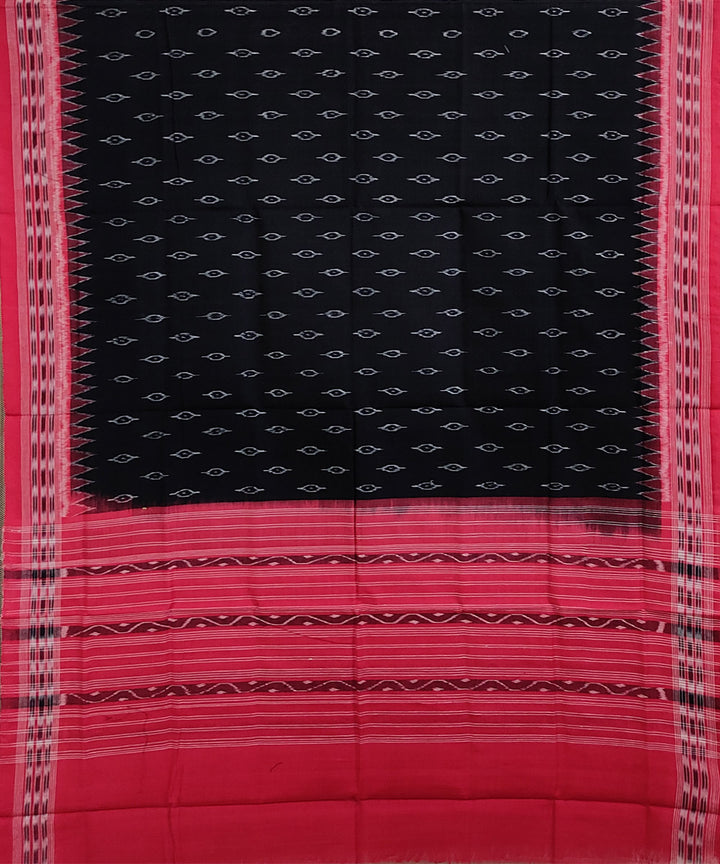 Black red hand woven cotton sambalpuri dupatta