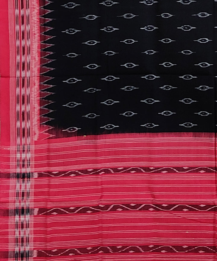 Black red hand woven cotton sambalpuri dupatta