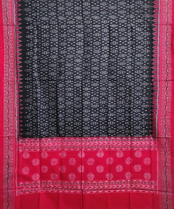 Black red handloom cotton sambalpuri ikat dupatta