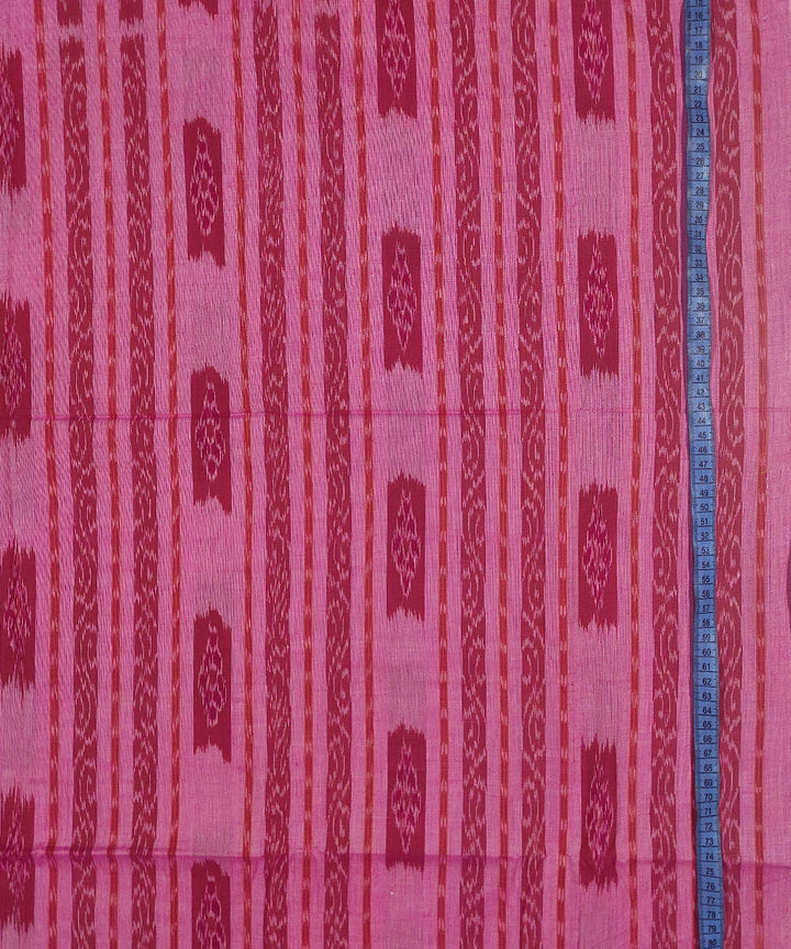 2.5m Pink red handwoven cotton sambalpuri kurta fabric