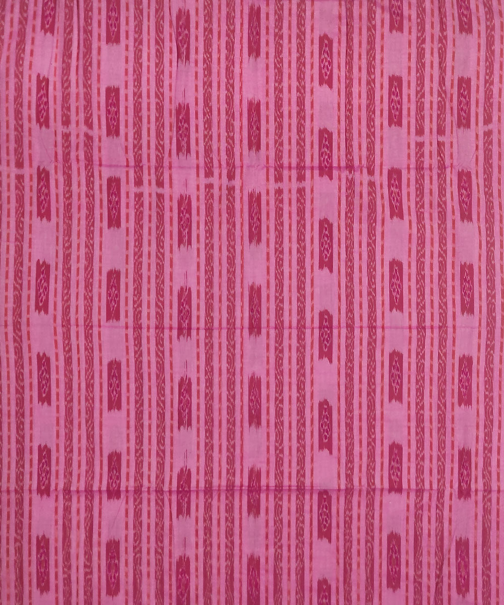 2.5m Pink red handwoven cotton sambalpuri kurta fabric