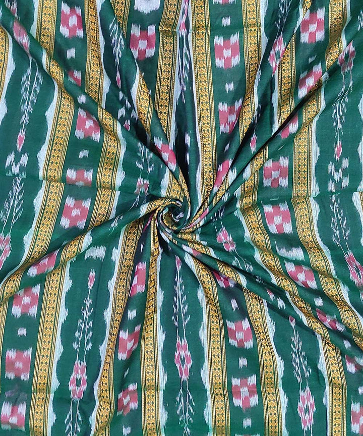 2.5m Dark green handwoven cotton sambalpuri kurta fabric