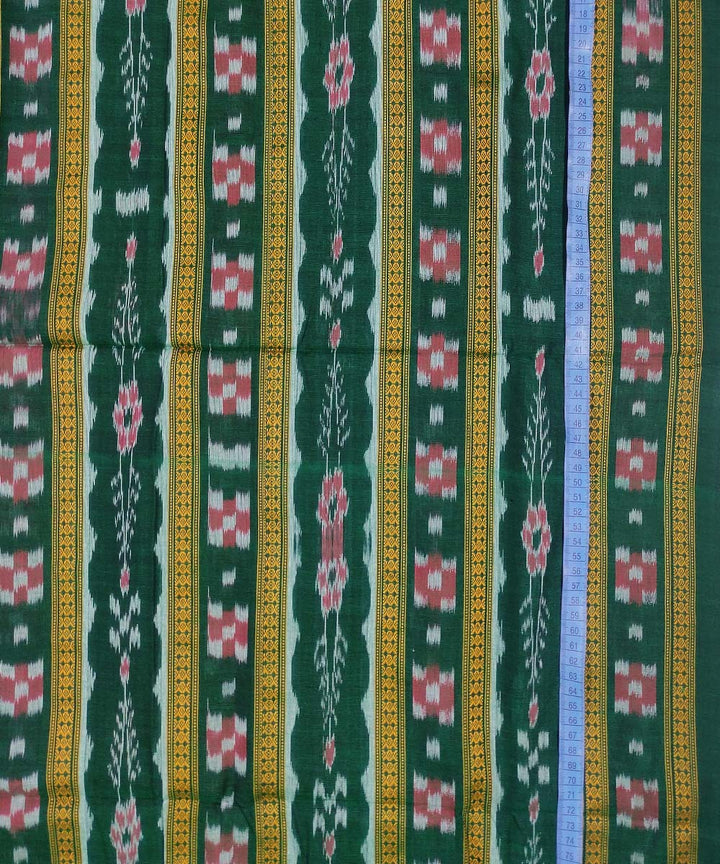 2.5m Dark green handwoven cotton sambalpuri kurta fabric