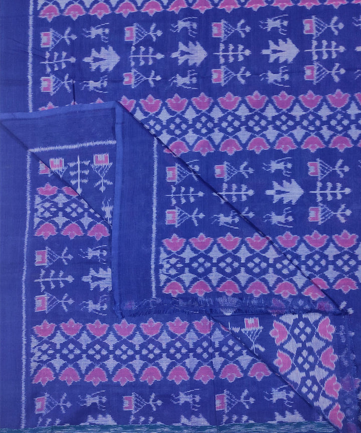 2.5m Navy blue handwoven cotton sambalpuri kurta material