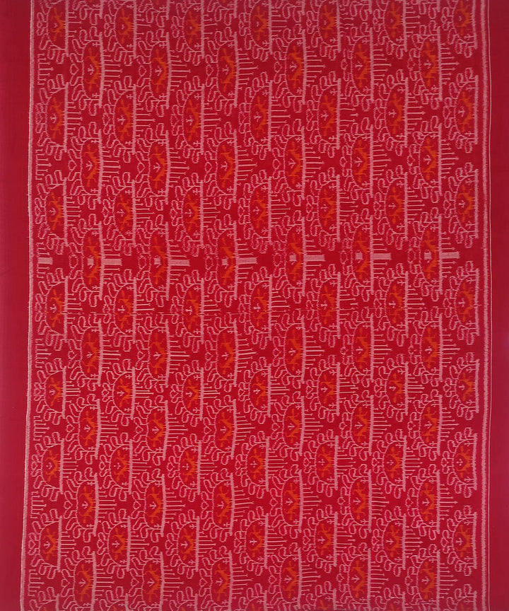 2.5m Red handwoven cotton sambalpuri ikat kurta material