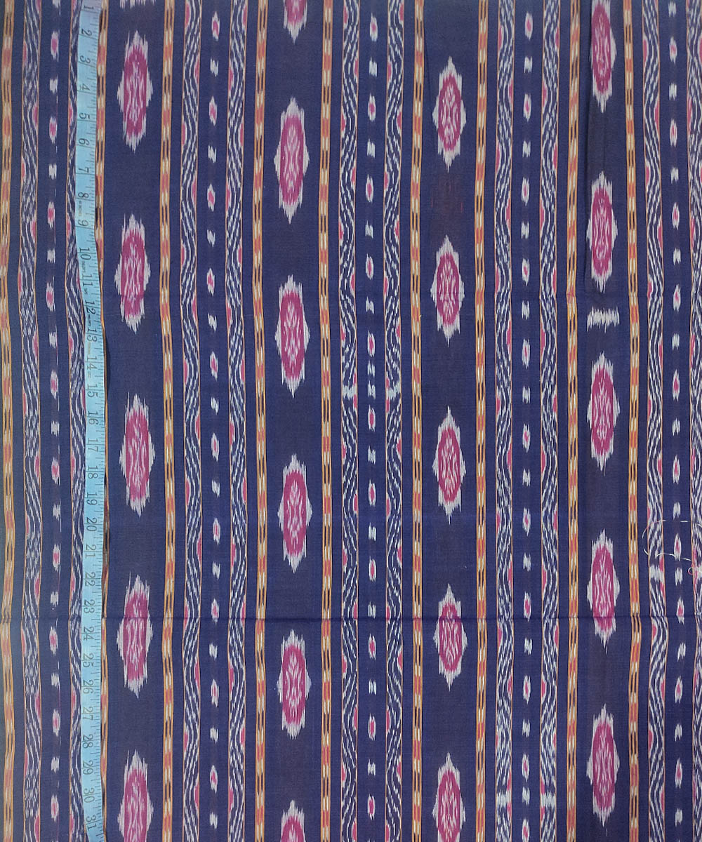 2.5m Navy blue handwoven cotton sambalpuri ikat kurta material