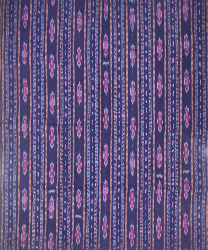 2.5m Navy blue handwoven cotton sambalpuri ikat kurta material