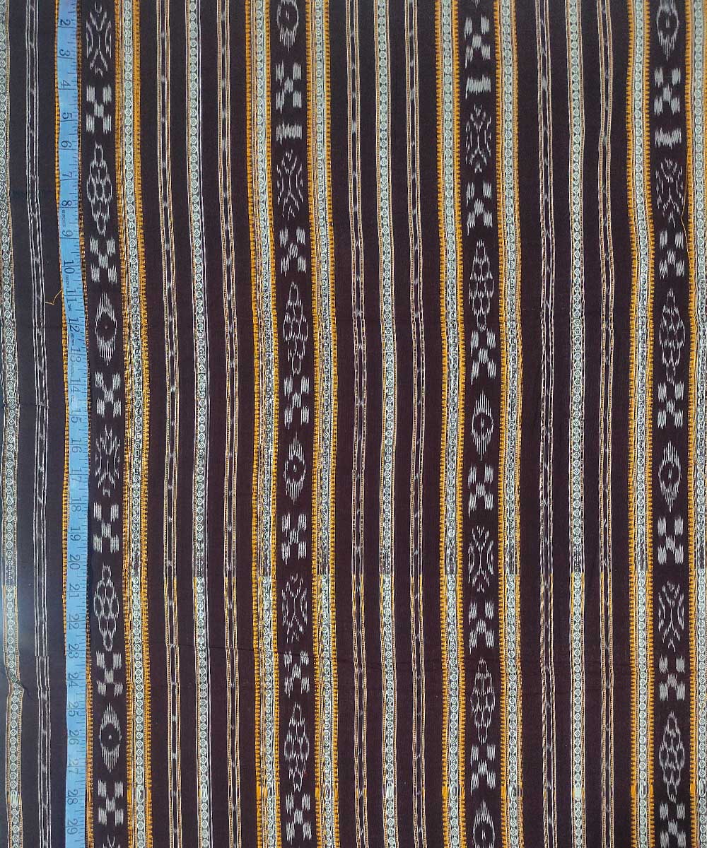 2.5m Brown handwoven cotton sambalpuri ikat kurta material