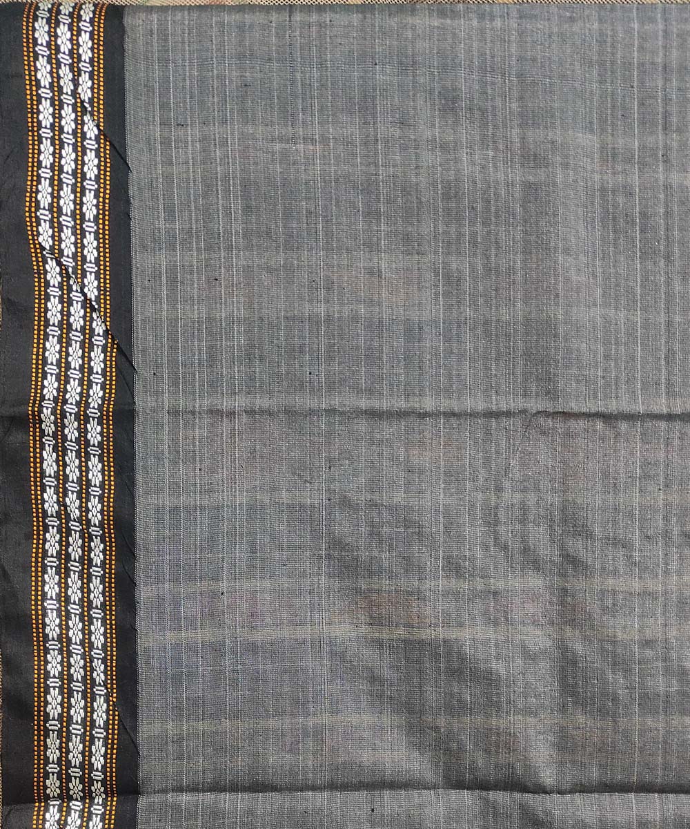 Beige black tussar silk handwoven sambalpuri odisha ikat saree