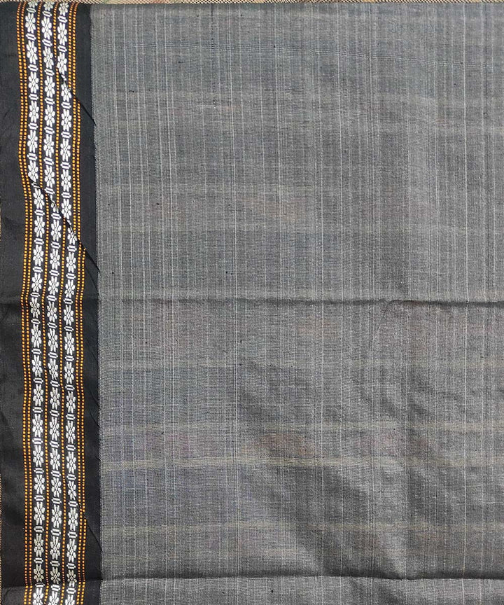 Beige black tussar silk handwoven sambalpuri odisha ikat saree