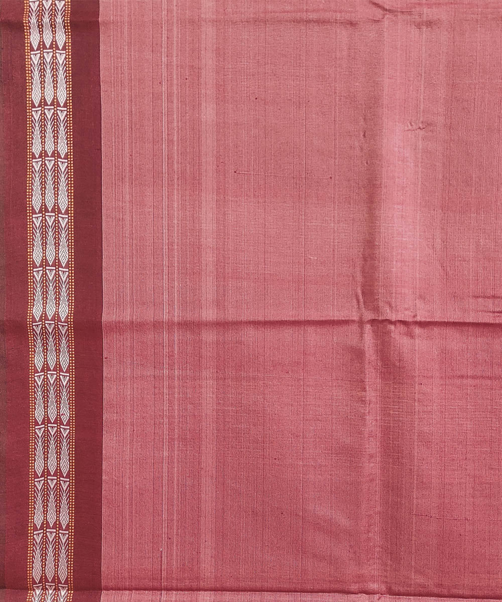 Beige pink tussar silk handwoven sambalpuri odisha ikat saree