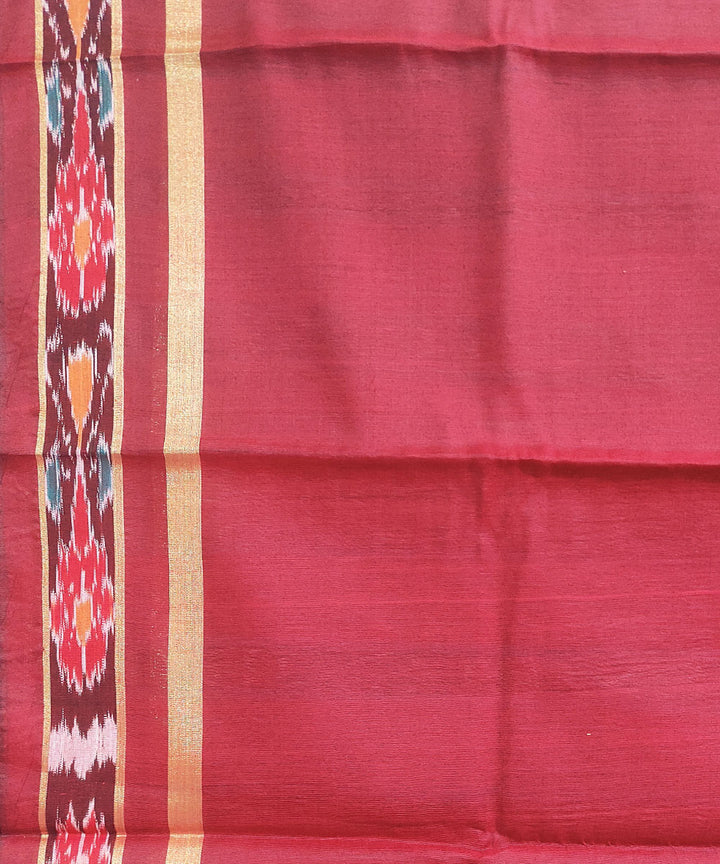 Sky blue maroon tussar silk handwoven sambalpuri odisha ikat saree