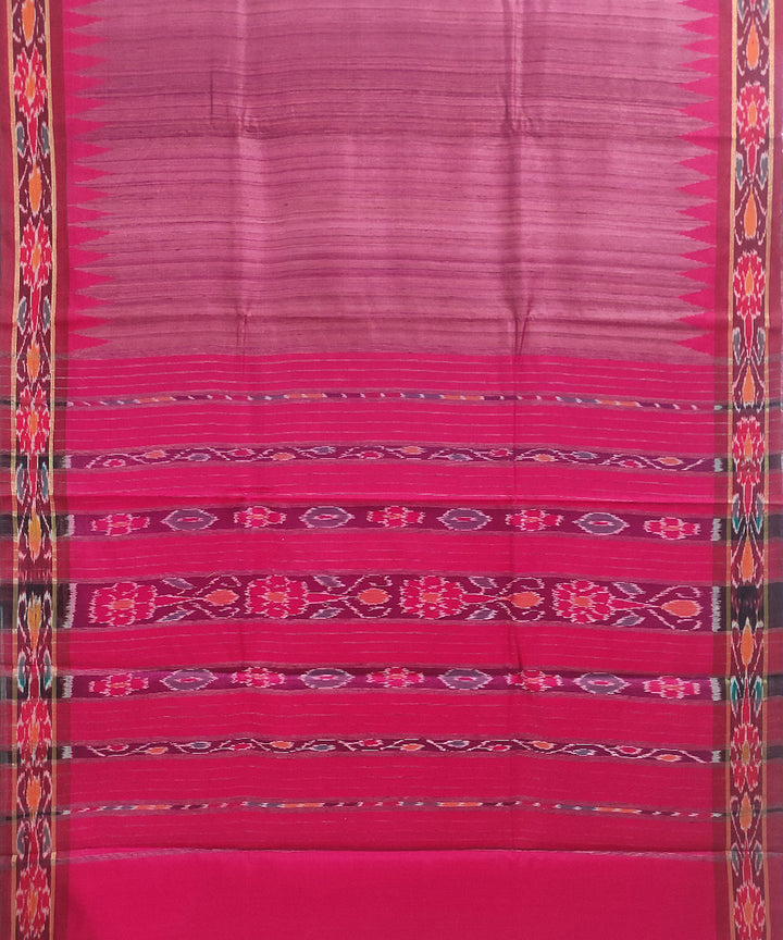 Maroon tussar silk handwoven sambalpuri odisha ikat saree