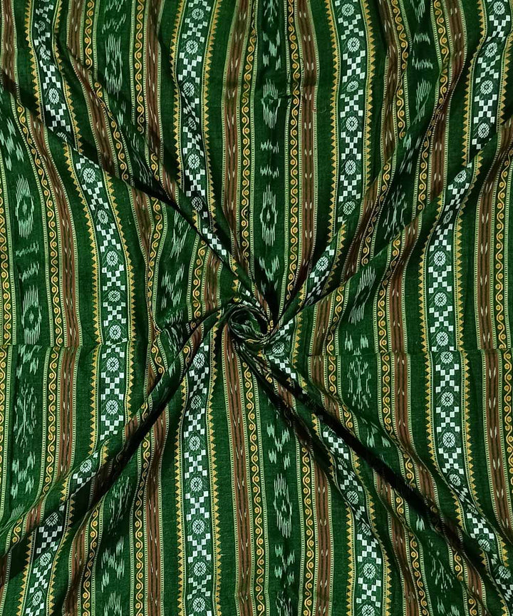 2.5m Dark green handwoven cotton nuapatna kurta material