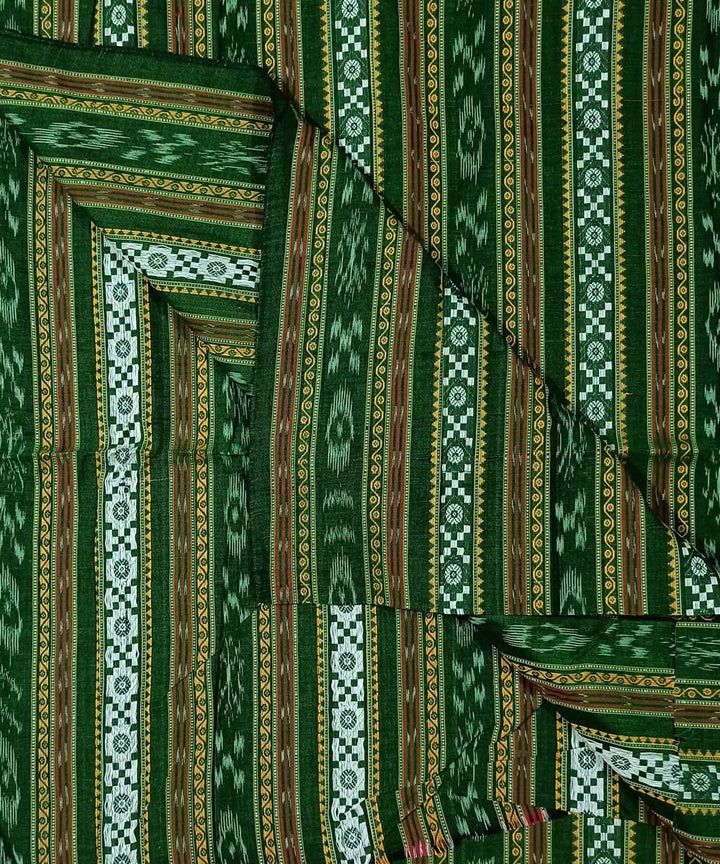 2.5m Dark green handwoven cotton nuapatna kurta material