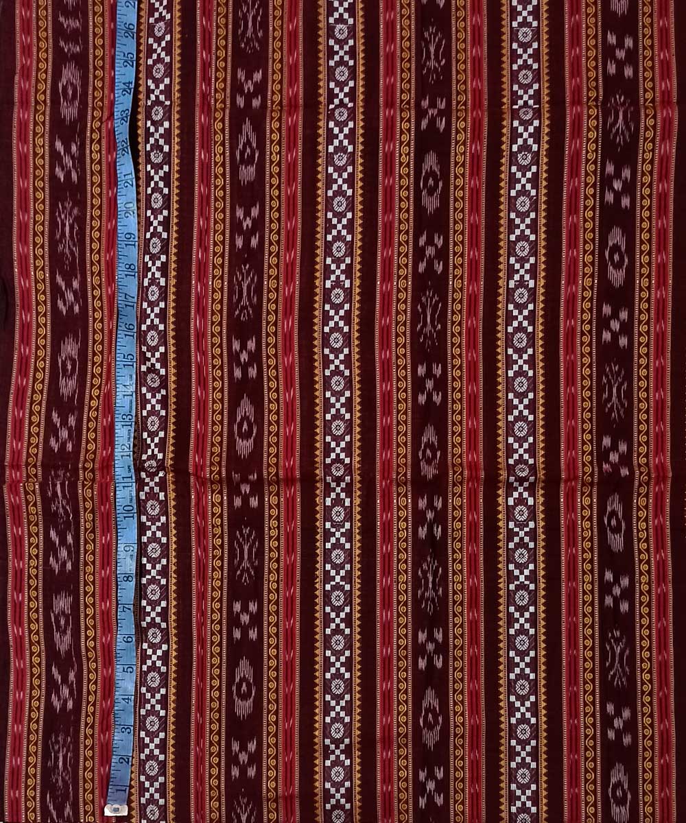 2.5m Maroon handwoven cotton nuapatna kurta material