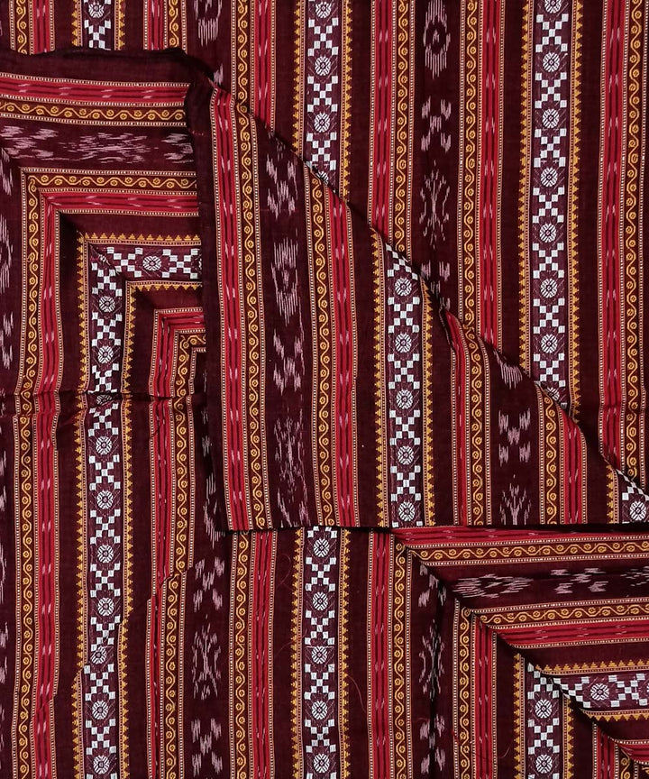 2.5m Maroon handwoven cotton nuapatna kurta material