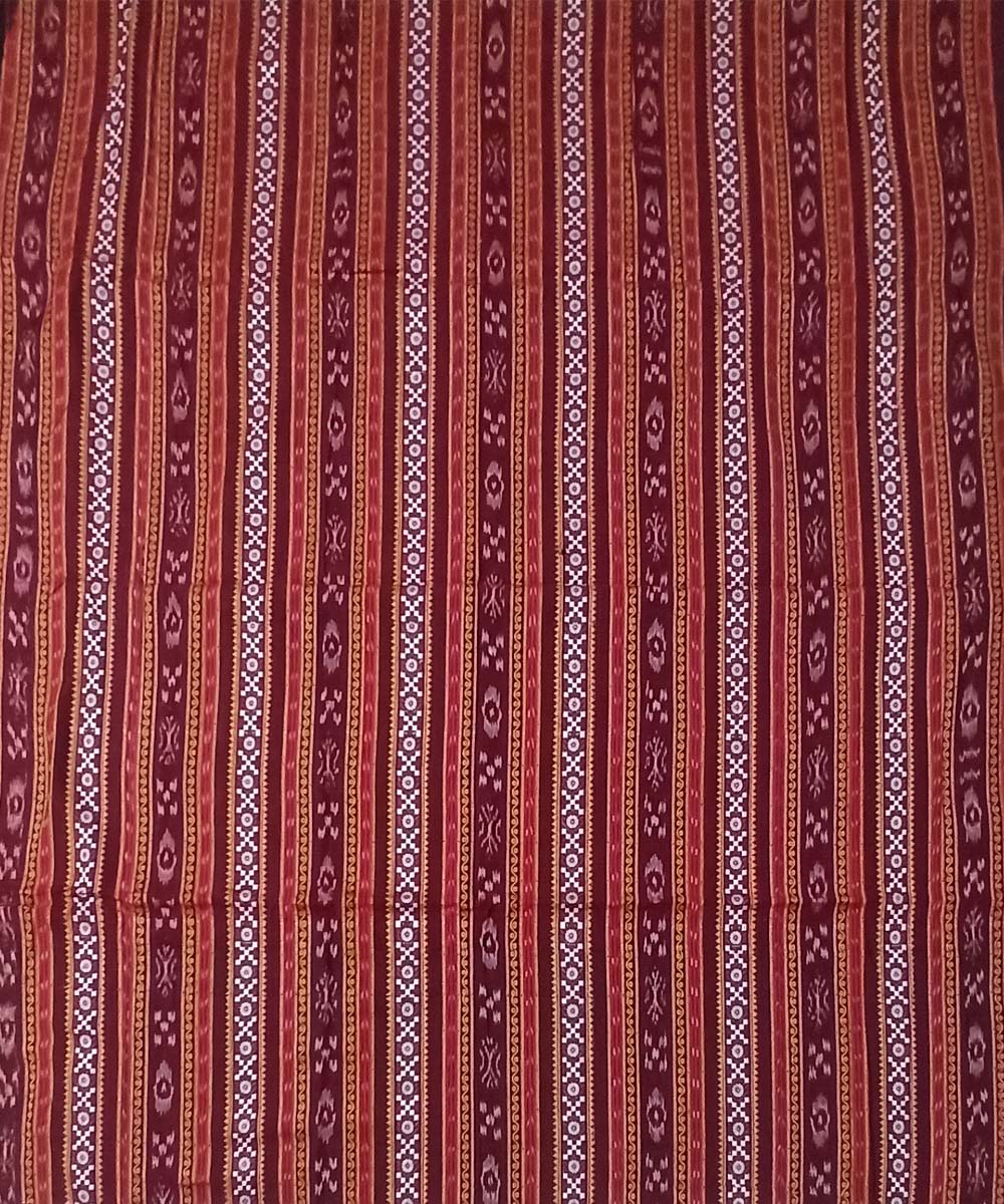 2.5m Maroon handwoven cotton nuapatna kurta material