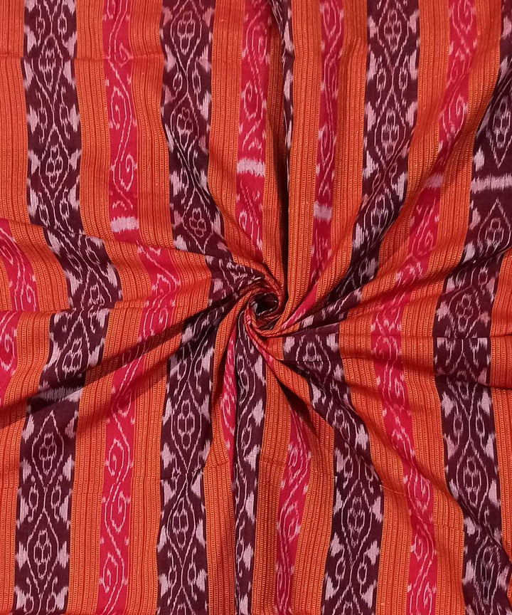 2.5m Red maroon handwoven cotton nuapatna kurta material